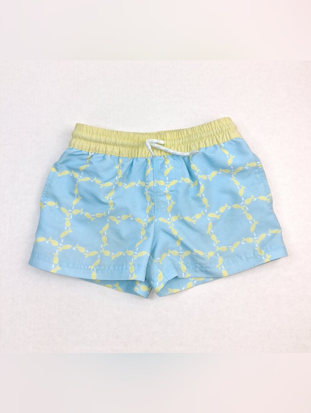 The Beaufort Bonnet Company Go Fish Blue Yellow Swim Trunks